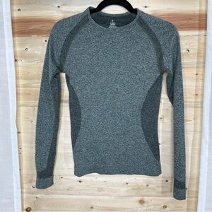 Senita athletics green stretch long sleeve workout shirt